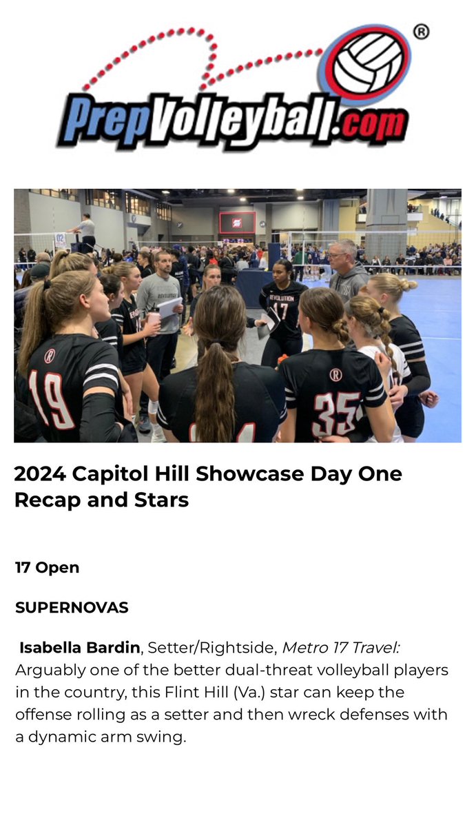 Thank you @PrepVolleyball for the mention!