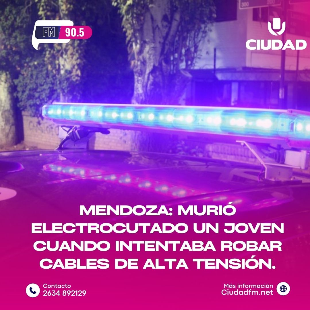 CIUDADFM's tweet photo. JOVEN MURIÓ ELECTROCUTADO MIENTRAS INTENTABA ROBAR CABLES, EN MENDOZA https://t.co/m7fzvVn2Sq https://t.co/uDvKTtkBci