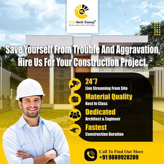 📷 Dreaming of your perfect space? Build it with Civilarch Group! 📷 Start your construction journey at just ₹1269/Sqft. Enjoy 24*7 live streaming, top-notch material quality, dedicated architects & engineers, and the fastest construction! 📷 #CivilarchGroup #ConstructionGoals