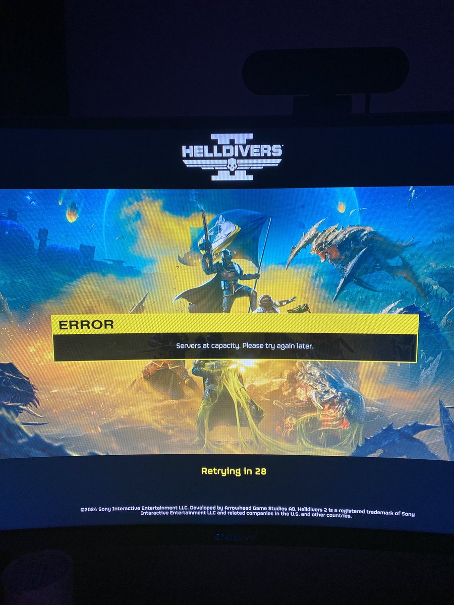 RandomGord's tweet photo. When you wanna drop into @helldivers2 but you see this screen: https://t.co/EMQmuE4eUR