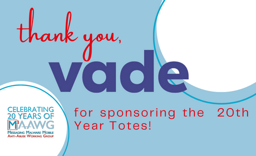 Celebrating 20 years of M3 with swag! Thank you, @Vade for sponsoring the tote all attendees are receive at Registration! #m3aawg20yearsofantiabuse