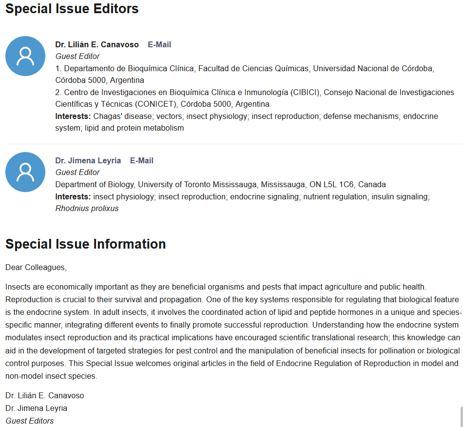 Insects_MDPI's tweet photo. #mdpi_insects #Callforpapers #openaccess
Special Issue "#Endocrine Regulation of #Insect #Reproduction"
🔗To submit at: https://t.co/FIUKd4Pt88
#insectphysiology #endocrinesignaling #nutrientregulation #insulinsignaling #hormones #vitellogenesis #juvenilehormone #ecdysteroids https://t.co/zEH8QLz48Q