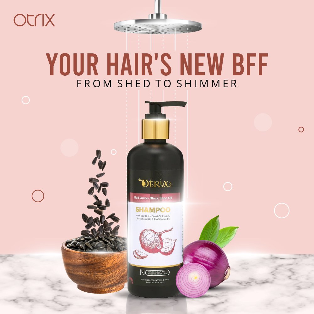 Otrixindia's tweet photo. Looking for the ultimate hair fall solution? 
Look no further than Otrix Red Onion Black Seed Oil Shampoo—formulated to nourish, strengthen, and protect your locks! 💖💇‍♀️ 

#HairFallDefense #StrongHairGame #HairCareHero https://t.co/NSUwhQv1Rl