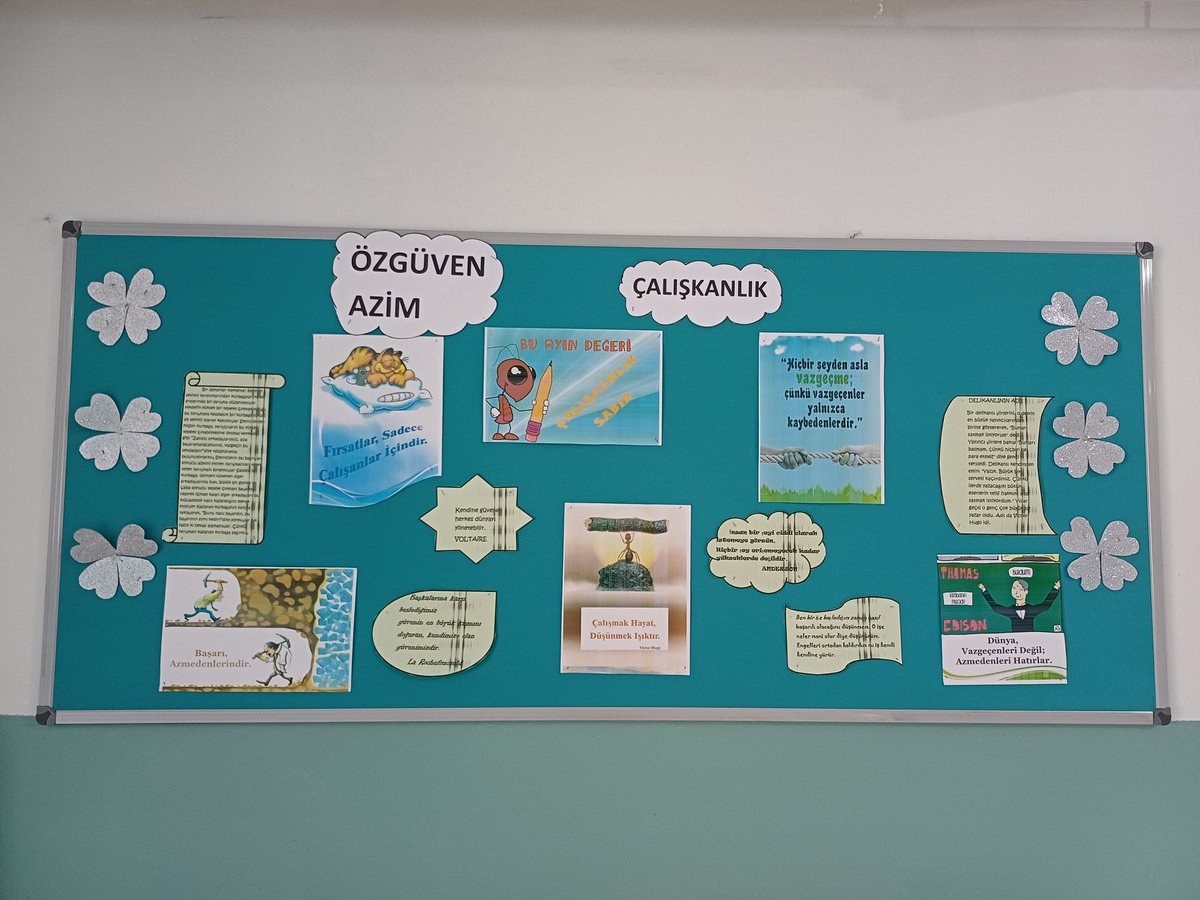 IhoYesilova's tweet photo. Değerler Eğitimi" kapsamında "Özgüven, Azim, Çalışlanlık" kavramıyla ilgili pano çalışması yapıldı. Panoyu hazırlayan İngilizce Öğretmenimiz Saime KUYUMCU ve Türkçe Öğretmenimiz Arzu ÇAYNAK' a emeklerinden dolayı teşekkür ederiz.
@hizanmem
#Değerler
#Sabır
#özgüven
#çalışkanlık https://t.co/iVxUMlc8cZ