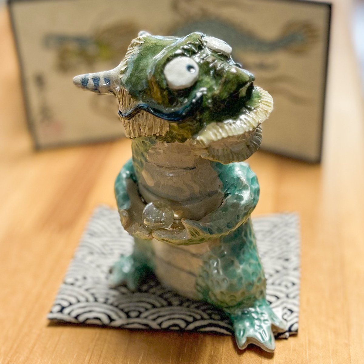 ArtisticNippon's tweet photo. Handmade Dragon ceramic ornament from Warabe Kobo  has just been restocked. Just one more unit available!#ceramicfigure #ceramicdecor #japanesecrafts https://t.co/bP585LypcM