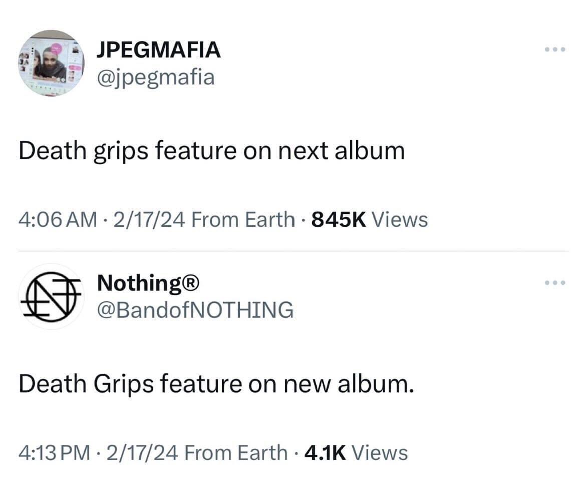 Death grips feature on next album