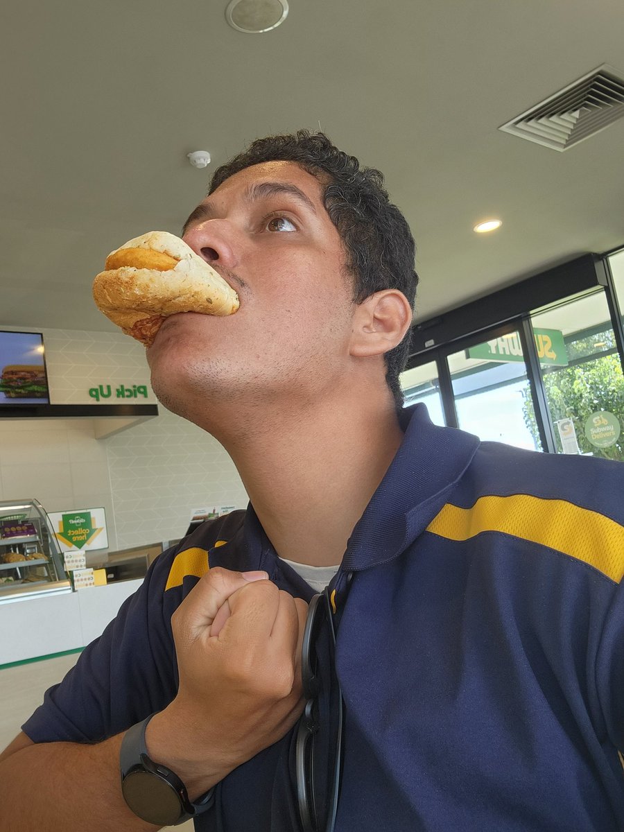 'Note to self (and everyone else): Attempting to devour a footlong Subway in one go is a choke hazard. Learned the hard way. 🥪😅 #BiteByBite #SubwaySaga'