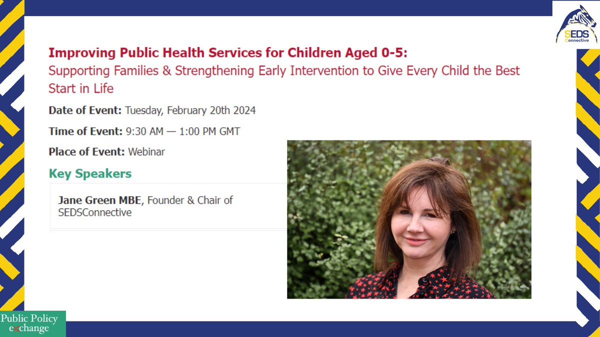 JGjanegreenMBE's tweet photo. Looking forward to speaking on Improving Health services for Children aged 0-5 so important for health and future lives.
#neurodivergence #SymptomaticHypermobility #paediatric #pgJH #pgHSD #neurodivergent 
#Children #EarlyYears #EYS #EYFS 
@PublicPolicyEx @SEDSConnective https://t.co/PaxeruMI3a
