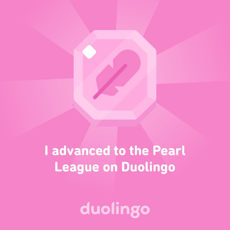 CorbittSteven's tweet photo. I advanced to the Pearl League on Duolingo https://t.co/Jm1VOJFpoz