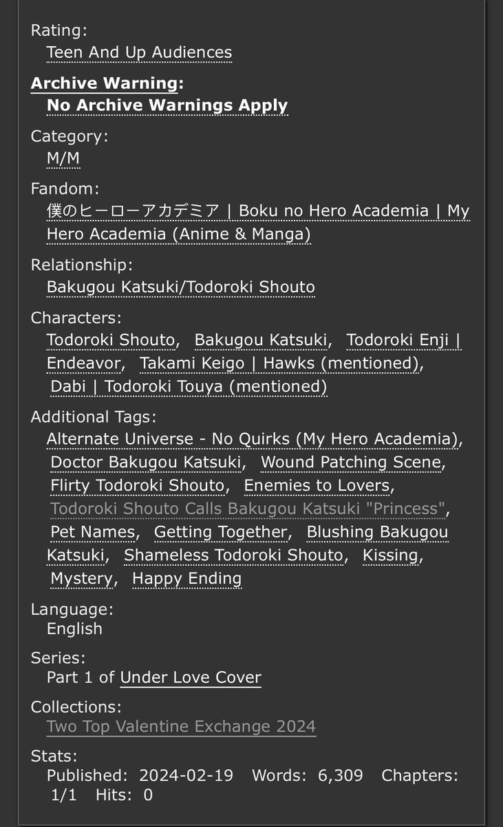 Todobaku | tdbk

“Scars and Glass Shards”
- rated T
- 6k

Katsuki got more than he bargained for.

archiveofourown.org/works/53909905