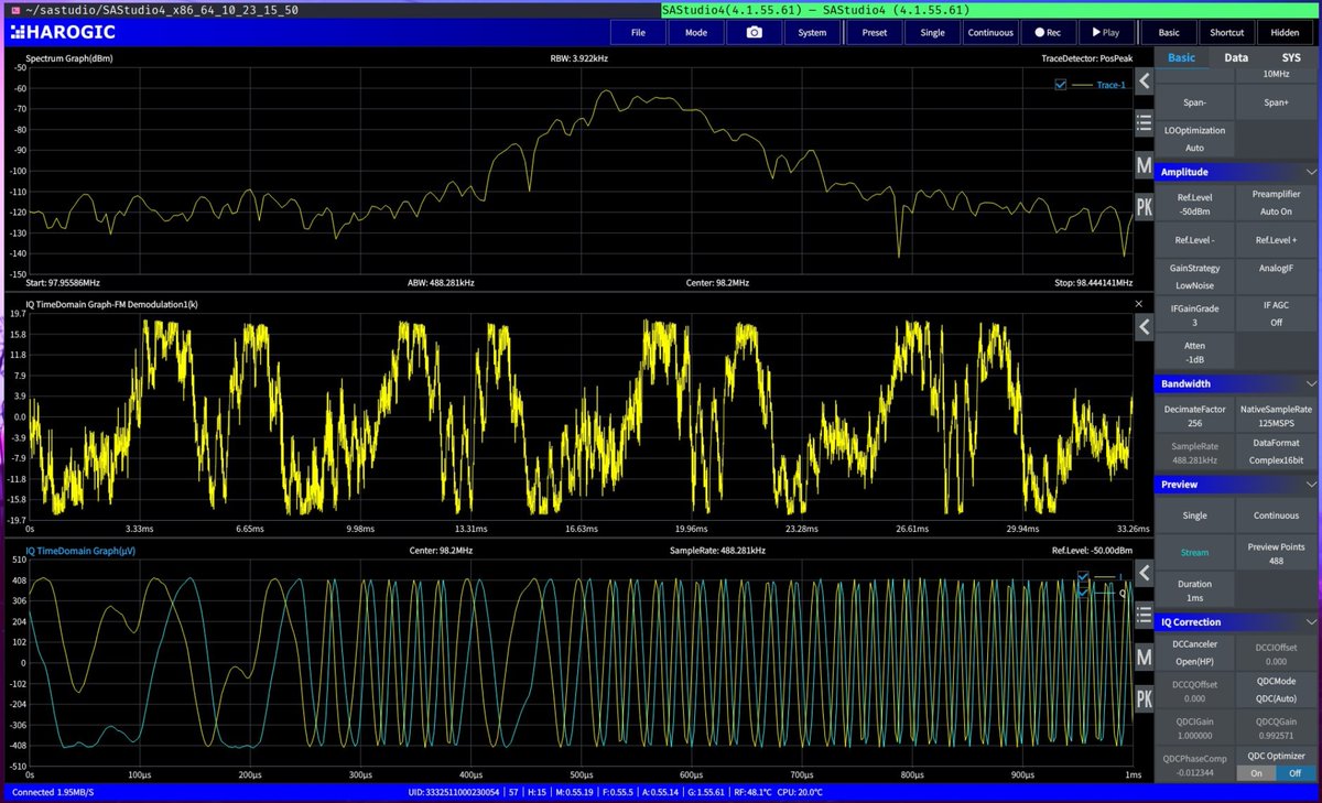 HAROGIC's tweet image. #HAROGIC SAM-60 M3 6.3GHz spectrum analyzer for signal generator test, thank you @nemanjan00 for sharing the pictures. #testandmeasurement