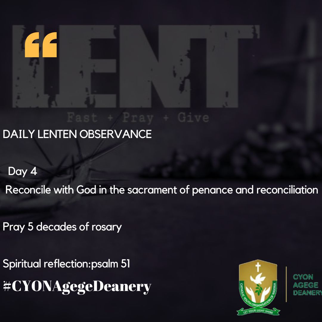 cyon_agege's tweet photo. Day 4 of our Lenten journey with the lord….

Psalm 51 https://t.co/cOZ5iaLU0E