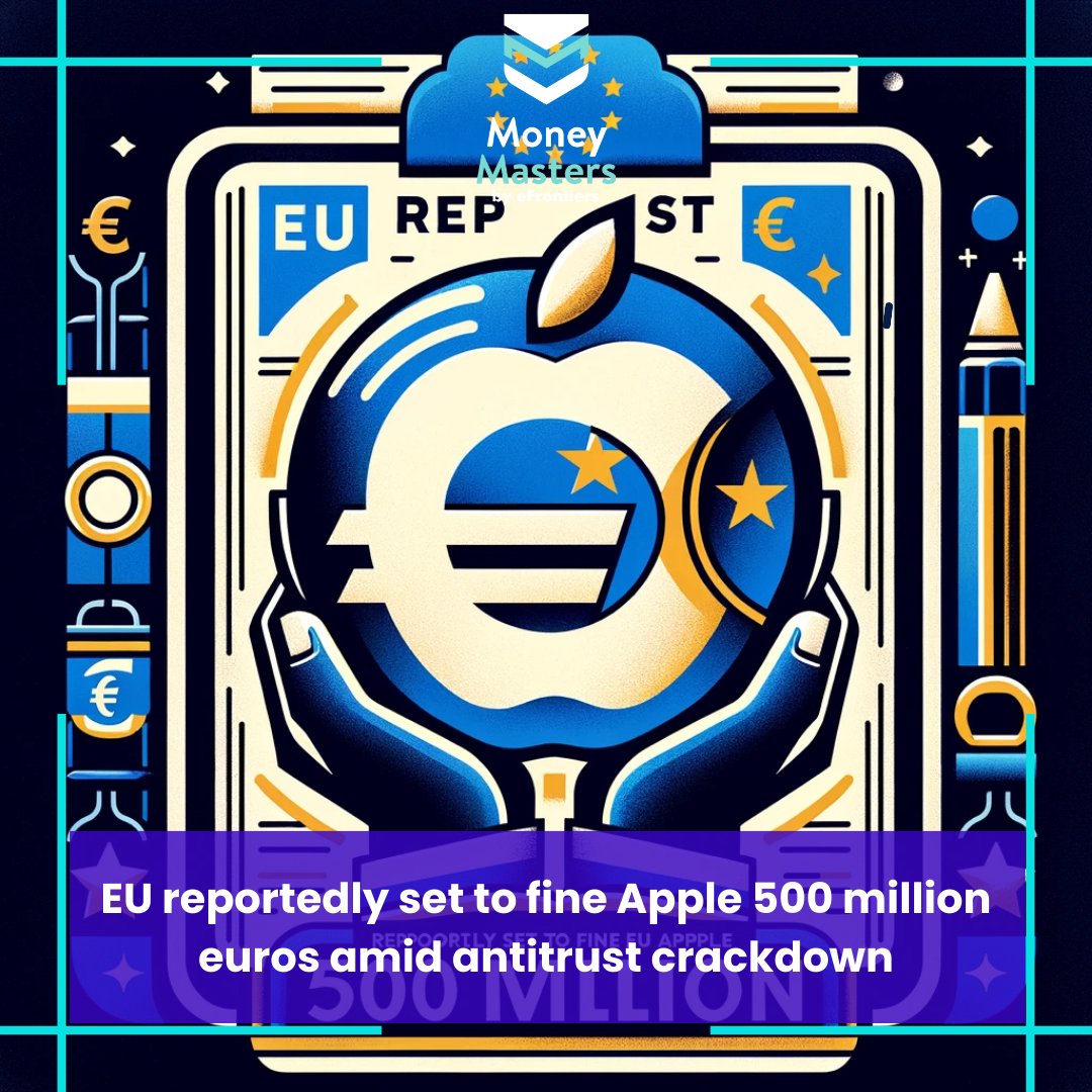 🍏 EU reportedly to fine Apple €500M in antitrust crackdown. A significant move against alleged unfair practices favoring Apple Music over competitors. #Apple #Antitrust #EURegulation #TechNews