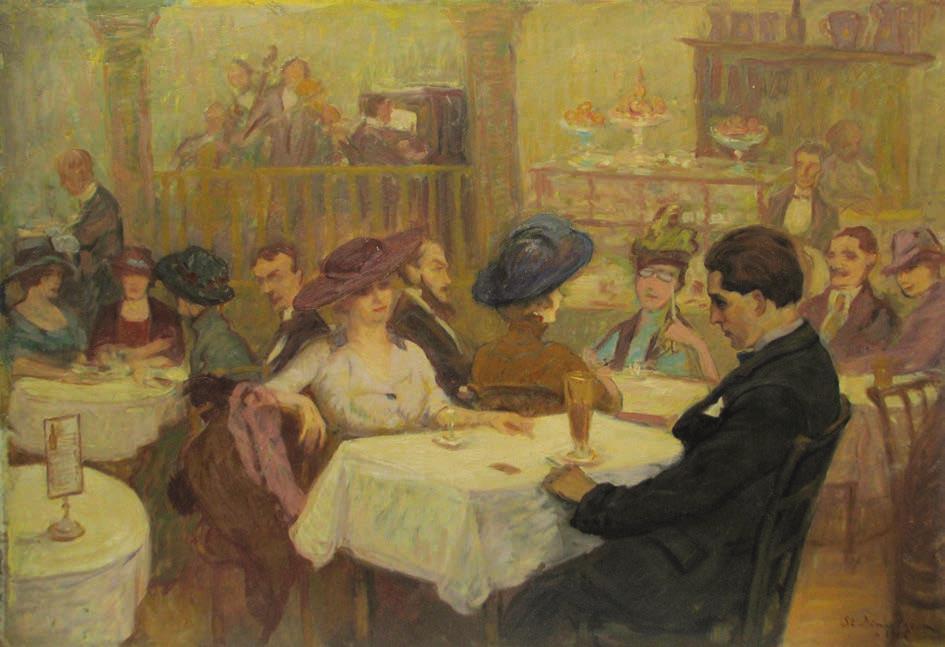 At the beerhouse - Ștefan Dimitrescu, 1915