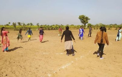 Women of Villages of Mehsana, Project Shakti - enjoying Sports and getting sometime for their own self. They rejuvenated by playing different sports with their group friends.