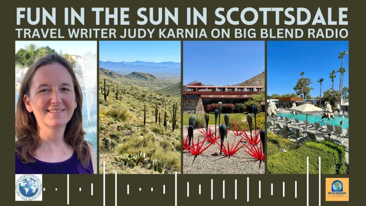 Cultural Adventures in #Scottsdale on @BigBlendMag now, w/ @IFWTWA travel writer @JudyKarnia. Podcast: youtu.be/SSi5-DD2uJA See her article: tinyurl.com/3a3y7tp7 #VisitArizona #IFWTWA