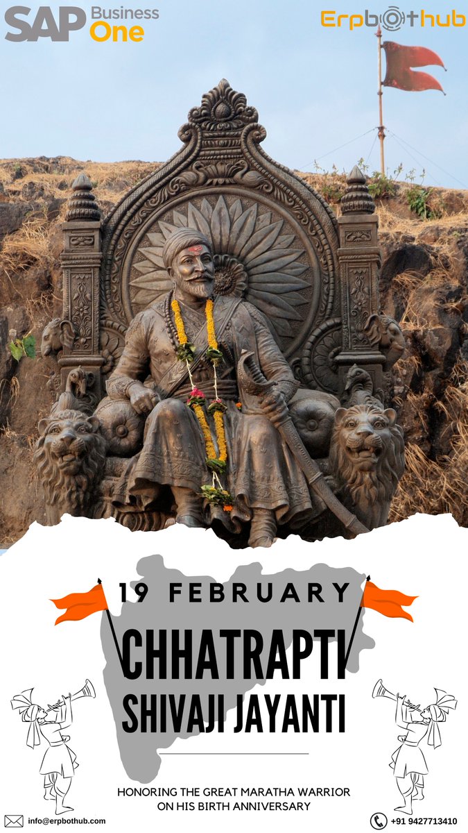 erpbothub's tweet photo. On this auspicious day of Shivaji Jayanti, let us honor the courage and bravery of Shivaji Maharaj who fought for the freedom of his people. Happy Shivaji Jayanti!

#shivajimaharaj #maharashtra #shivaji #erpbothub #sapbusinessone #SAPERP https://t.co/xXEe71ZWjk