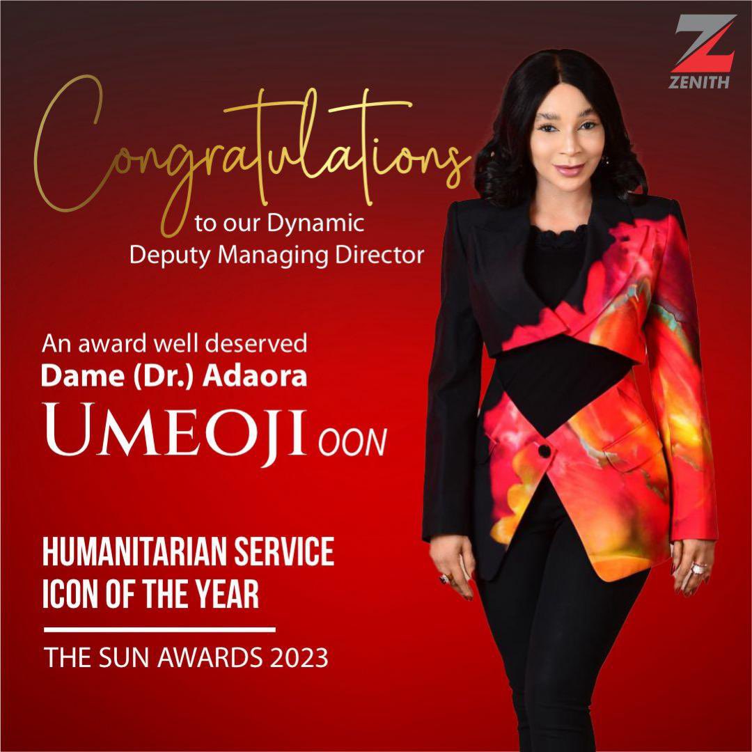 Congratulations to our Deputy Managing Director, Dame (Dr.) Adaora Umeoji OON. 

Your unwavering commitment to positively impact the lives of others is truly inspiring.

#ZenithBank #GoodMorning #MondayMotivation