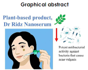 jurnalUTM's tweet photo. ANTIBACTERIAL ACTIVITY OF DR. RIDZ ANTI-ACNE NANOSERUM® AGAINST SKIN BACTERIA THAT CAUSE ACNE VULGARIS

https://t.co/otgZGDehvN

#Acnevulgaris
#antibacterial  activity
#acnepathogens
#Piperbetle
#Cassia alata https://t.co/tDElkJMzvn