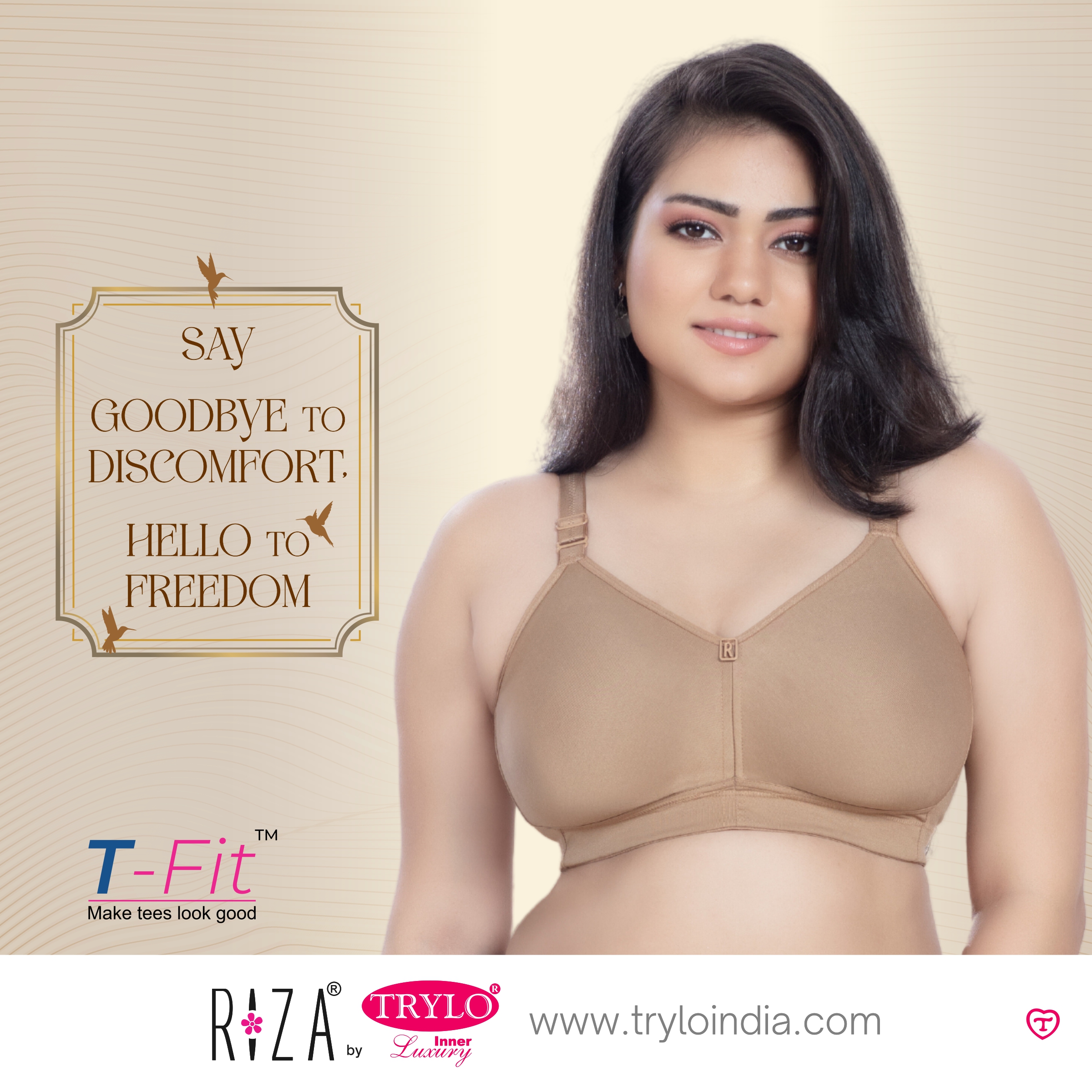 Trylo Intimates on X: The Riza T-Fit Bra is more than just a bra, it's a  revolution! Say goodbye to slipping, digging, and discomfort. Product shown  - Riza T-Fit #TryloIndia #TryloIntimates #RizaIntimates #