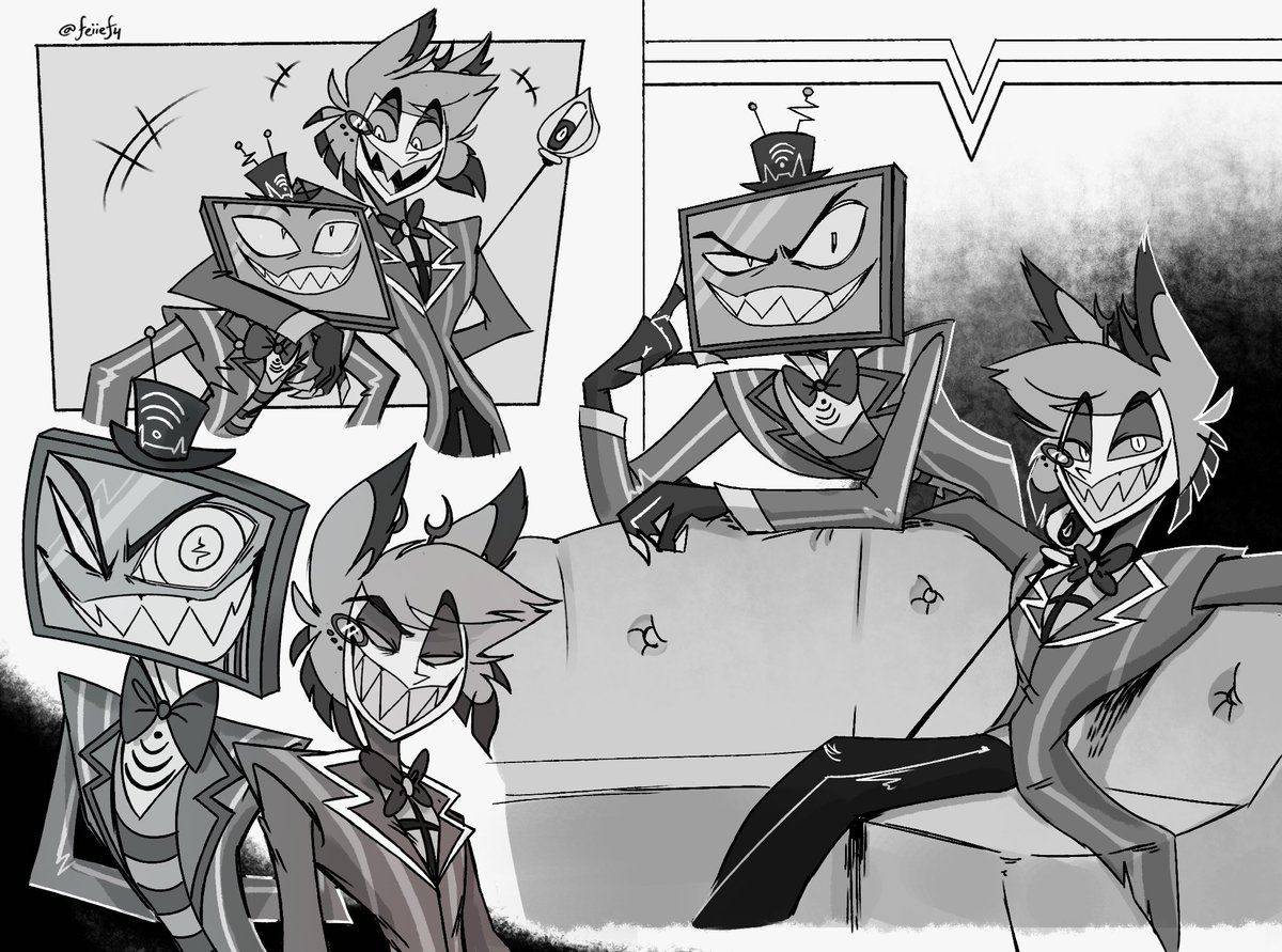 feiief4's tweet image. Imagine these overlords being friends still. 😭
#HazbinHotelFanart #HazbinHotelAlastor #HazbinHotelVox