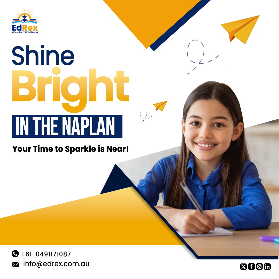 EdRexlearning's tweet photo. Shine bright like a diamond in the NAPLAN! Your moment to sparkle is right around the corner. So, let your brilliance conquer all the challenges and illuminate your preparation.📚🌟 
Email: info@edrex.com.au

#australiancurriculum #AustralianEducation #naplan #edrexlearning https://t.co/j8yUZq3Hob