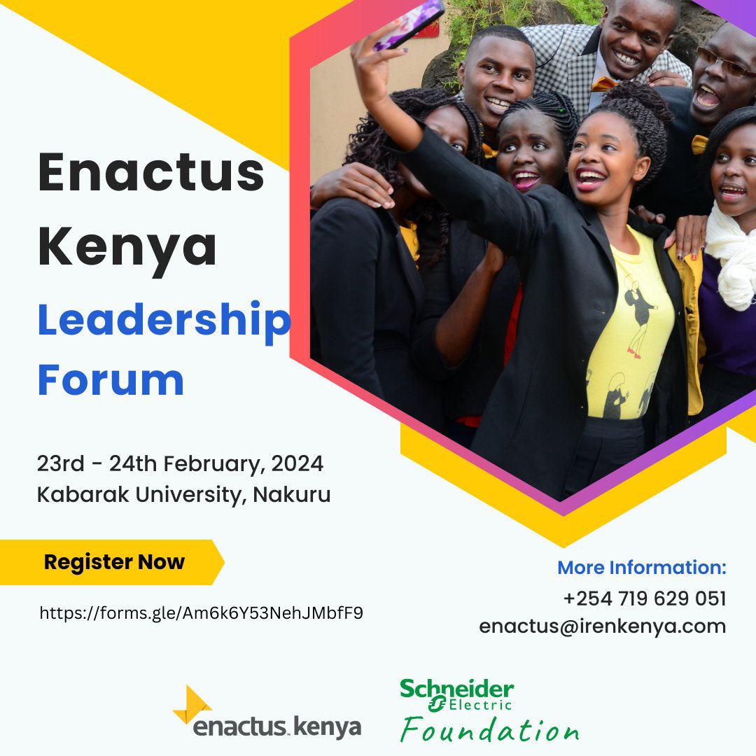 The most awaited ENACTUS student forum summit is here with us this weekend. All roads are heading to Kabarak. We can’t wait to get those adverse wise ideas from our universities 

#ENACTUSKenya2024.   #WeAllWin