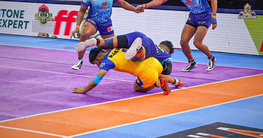 tamilthalaivas's tweet photo. Moments we won't see again until the next season.
@1xBatSporting
#IdhuNammaTeam | #GiveItAllMachi | #TamilThalaivas | #ProKabaddi | #PKLSeason10 | #CHEvBEN https://t.co/znXjuLx5mb