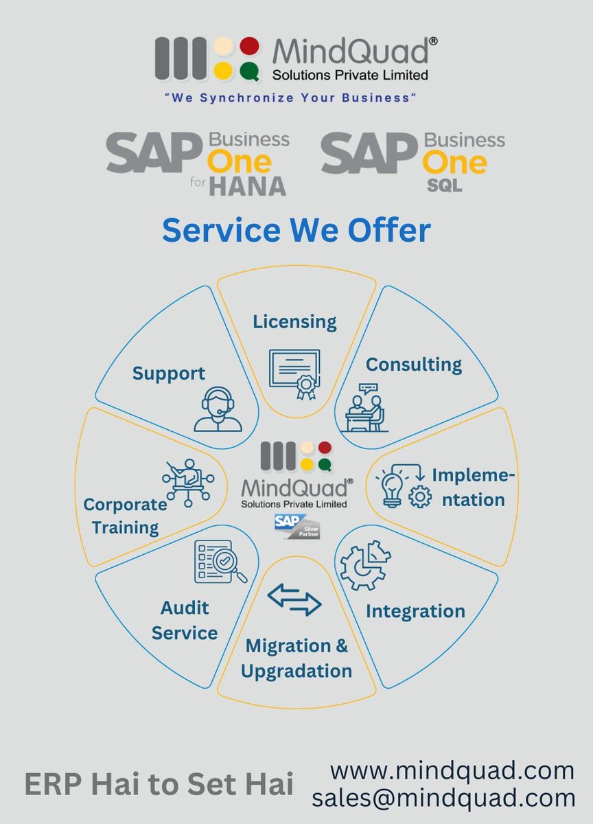 MindQuad_MS_SAP's tweet image. #sapbusinessone #sap #sapb1 #saphana #sql #service #support #implementations #corporatetraining #audit #licensing #migration #integration #consulting