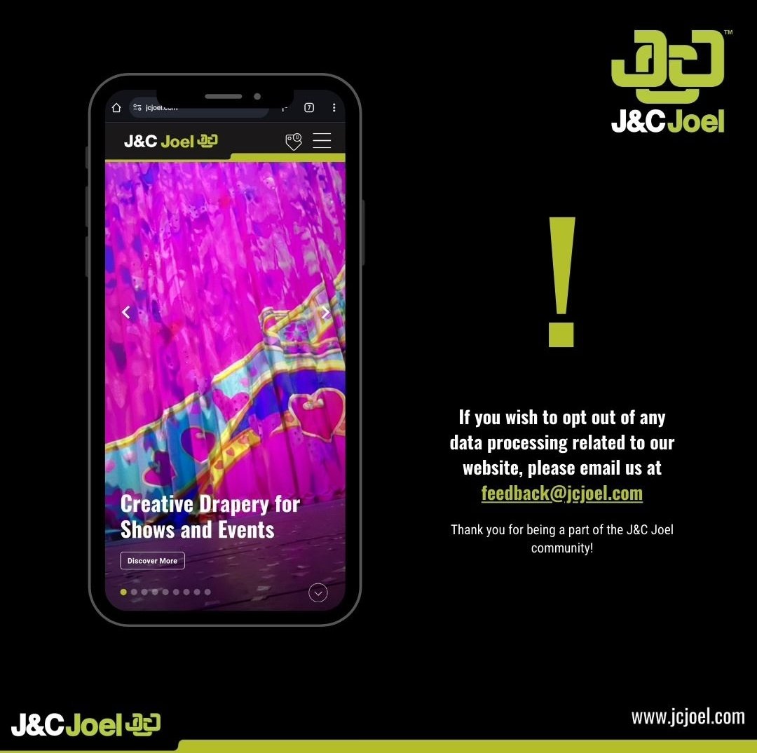 Kindly note: You have the option to manage your data! Should you wish to opt out of any website data processing at jcjoel.com, please email us at feedback@jcjoel.com. Your privacy is of utmost importance to us! Thank you for being a part of the J&C Joel community.