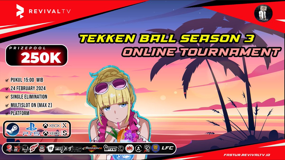 Canka_Charming's tweet photo. Open Online Tournament Tekken 8  Ball
- PP : 250k   
- Wajib Join Discord : https://t.co/aot0vAgJqP
- Link Daftar :  
https://t.co/CckJ3X2HVo
#Tekken8 #fastur https://t.co/jegYnB0eM2