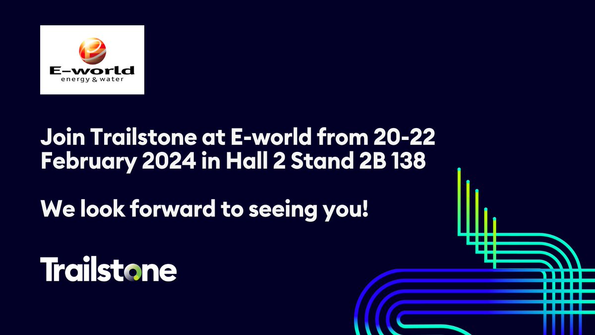 Trailstone will be at <a href="/EworldEssen/">E-world energy & water</a> tomorrow! Visit our booth #2B138 in Hall 2 to meet our team on-site and discuss how our risk management and asset optimization services and corporate PPA and green certificate products can support your renewable energy needs.