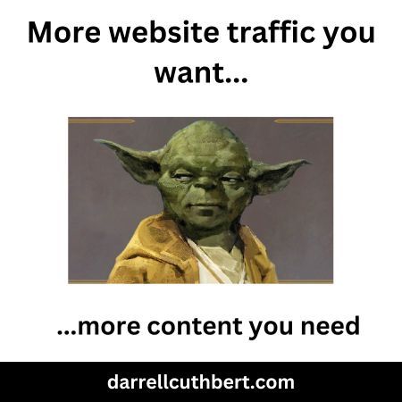 More website traffic you want?

More content you need!

darrellcuthbert.com

#websitecontent #websitecontentwriter #websitecopy #websitecopywriter