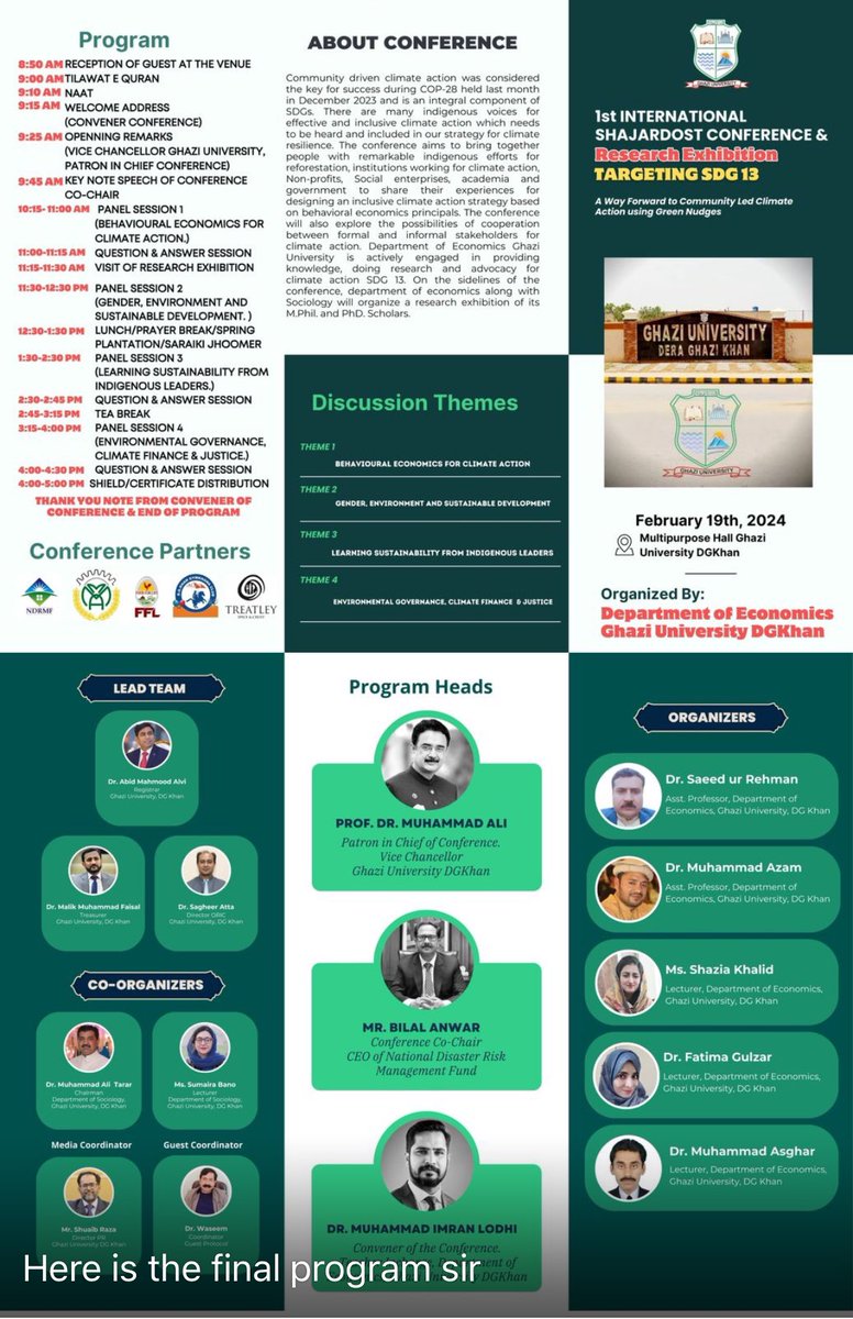 Extremely pleased to be at Ghazi University sharing my thoughts on intellectually stimulating topic of “Behavioural Economics for Climate Policy Action

Behavioural economics tools &amp; principles - nudges, farming &amp; cognitive biases can trigger sustainable public policy instruments