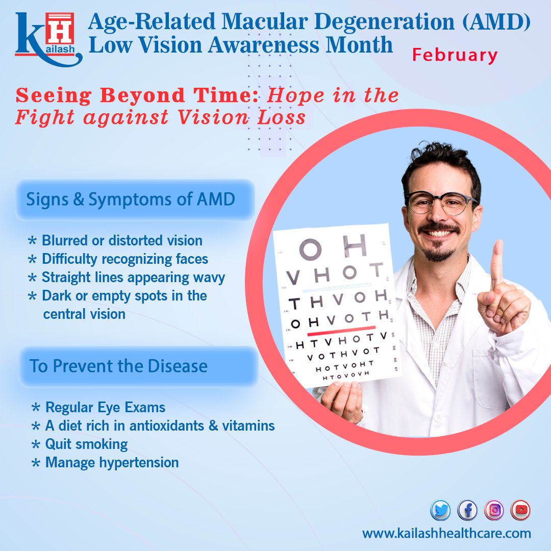 Age-related macular degeneration is more than just a vision problem; it's a daily battle with diminishing sight. Regular eye checkups can help in early diagnosis & management.

Consult our Eye Specialists: kailashhealthcare.com

#AgeRelatedMacularDegeneration #AMD #visionloss…