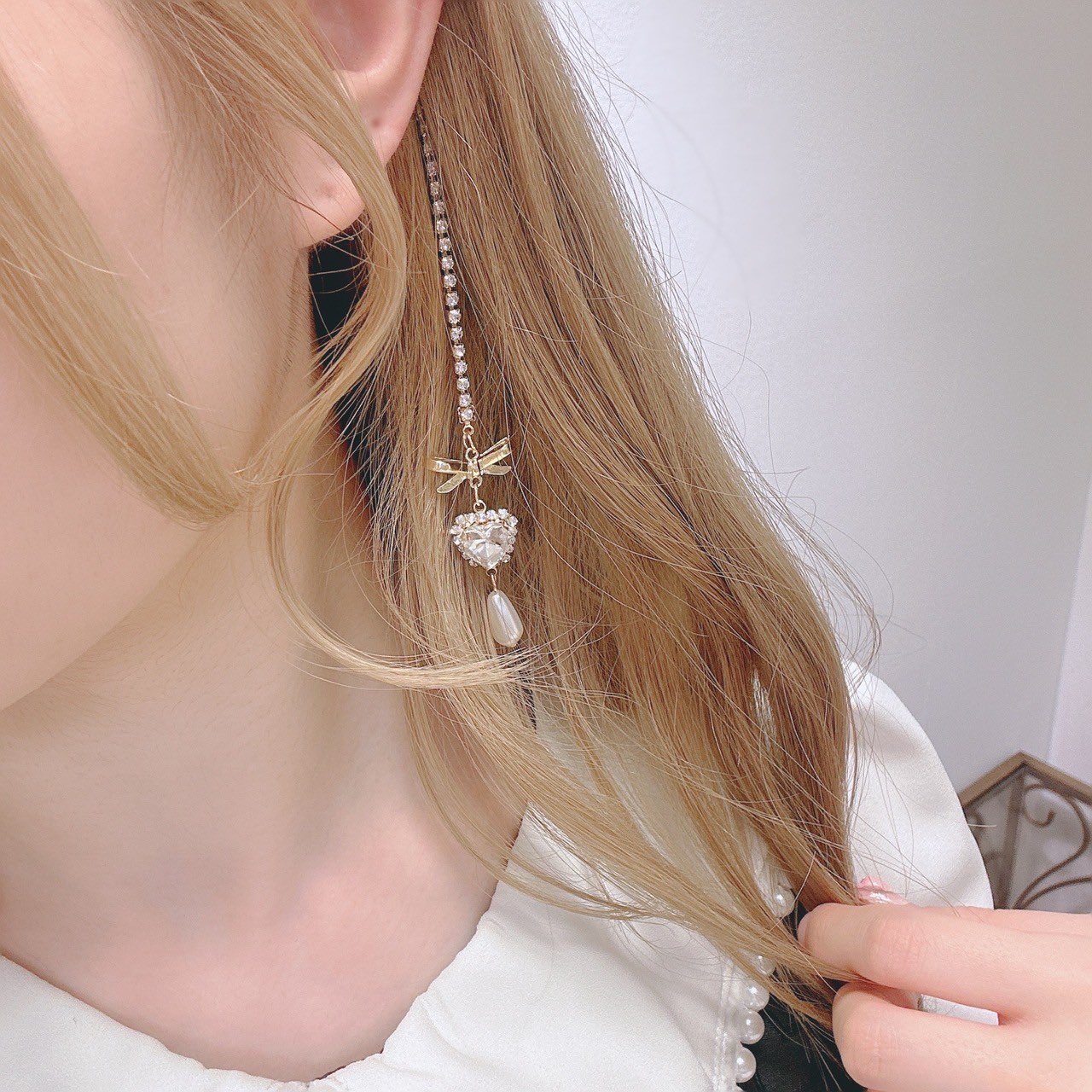 LIZ LISA 4点セット ワンピース バレッタ イヤリング ネックレス メッセージチェックセーラーワンピース ｜ LIZ LISA（リズリサ