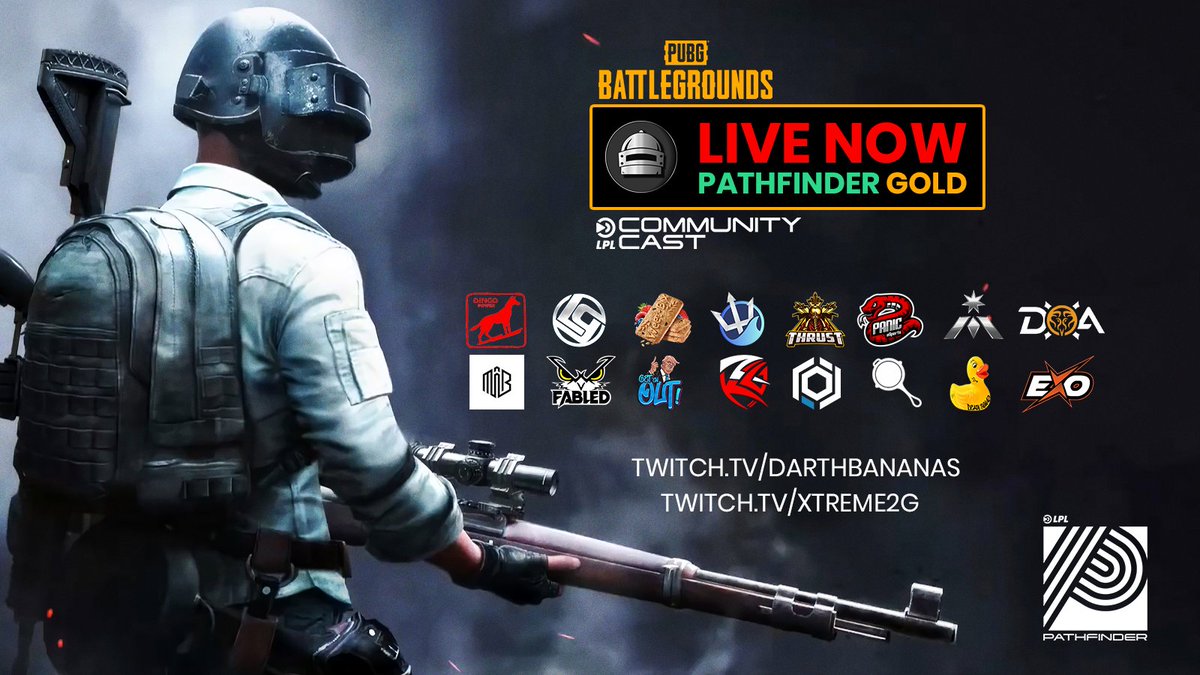 LPL_PUBG's tweet photo. LPL Pathfinder PUBG is LIVE ON TWITCH! Tune in as our talented community casters @Darth_Bananas and @XtremePUBG bring you all the crazy action from Pathfinder GOLD division.
📺 https://t.co/M04cwejray
🔴 LIVE NOW
#pubg #LPLPATHFINDER https://t.co/uahcgE05BU