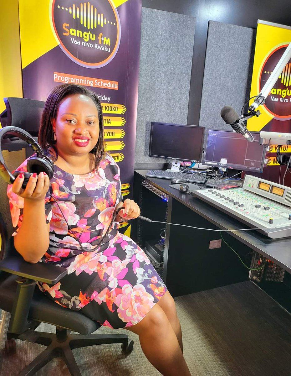 SanguFM's tweet photo. Lady B is back On Air. Tila Yutia vaa mitamboni ya Sang'u FM.
Tune in and Enjoy.
#TilaYutia
#SanguFm
#VaaNivoKwaku https://t.co/li7Ab5vQcf