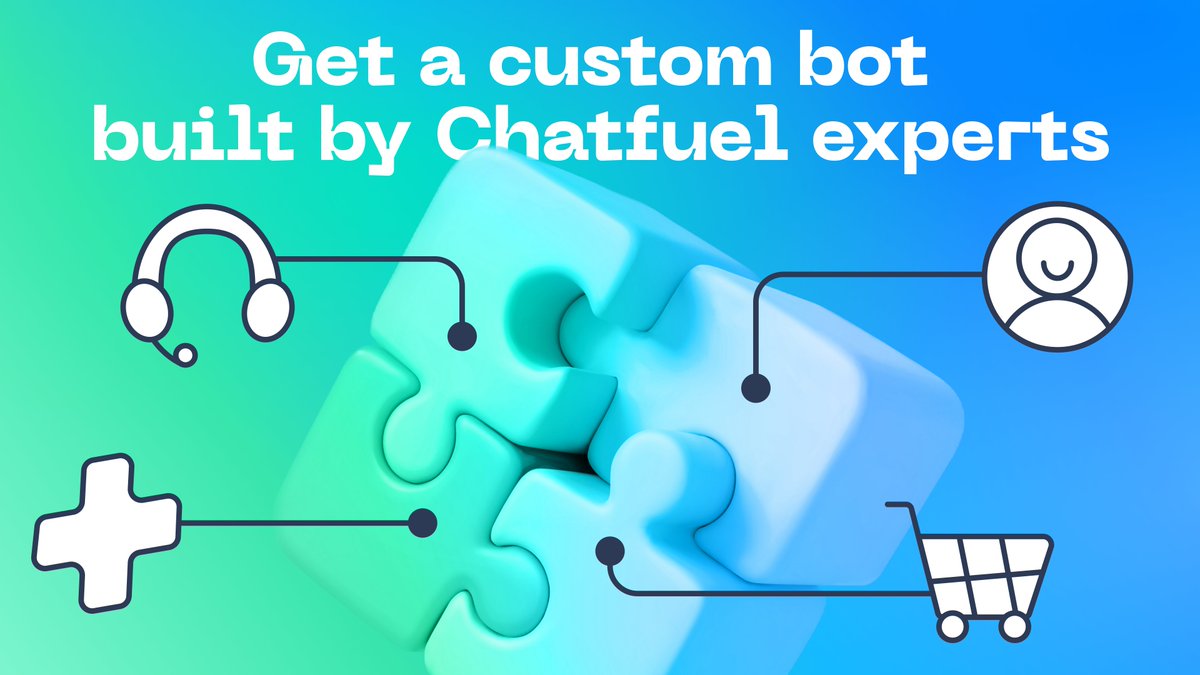 Get a custom bot built by Chatfuel experts to achieve your business goals.

Just send us a request, and we'll take care of the rest.

Claim your efficient, safe, all-in-one solution for lead gen, sales, post-purchase services, etc.

Send request 👉 bit.ly/3w7jyLD