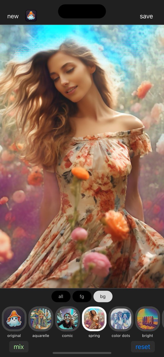 Mr.AIEffect is now publicly available on the app store at apps.apple.com/us/app/mr-aief… :) #photoediting #phototoart #iosapp #ml #ai #aiapp - showcasing the Spring effect applied to the background