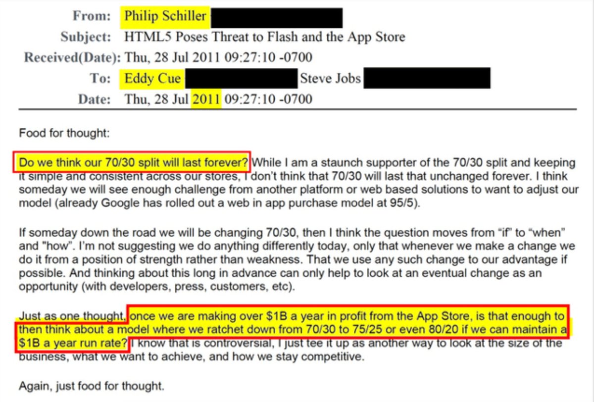 Apple has seen Web Apps as potential threat to the AppStore since 2011.  

Apple execs in email titled "HTML5 Poses Threat to Flash and the AppStore" say "I think someday we will see a challenge from ... a web based solution"

👇Help us fight for the web, fill in the survey