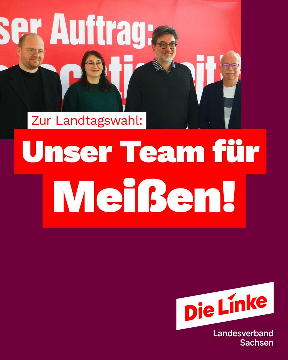 Der Landkreis Meißen hat Kandidatinnen und Kandidaten nominiert! Hammer! Was für super Leute: Meißen 1: @markuspohle2 (1.v.l.) Meißen 2: Ulrich Köhler (1.v.r.) Meißen 3: @stefanhartlinks (2.v.r.) Meißen 4: @gorskih_anna (2.v.l.) #landtagswahl #sachsen #ltwsn24