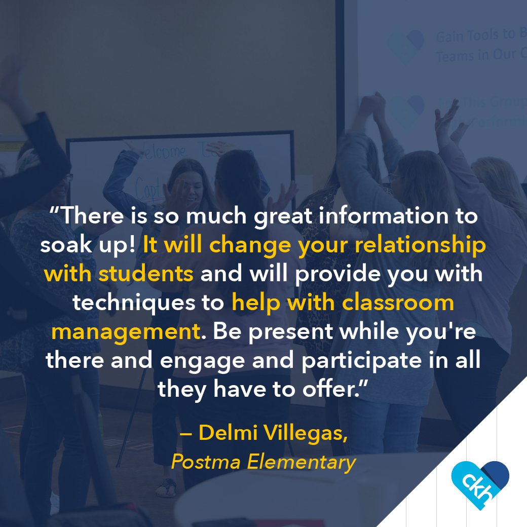iheartckh's tweet photo. Capturing Kids’ Hearts is not just a training; it's a process to help you bring the best out of yourself, your students, and your school. Just ask Delmi!

#ProfessionalDevelopment #Education #iHeartCKH #capturingkidshearts https://t.co/WBWm9SOlM8