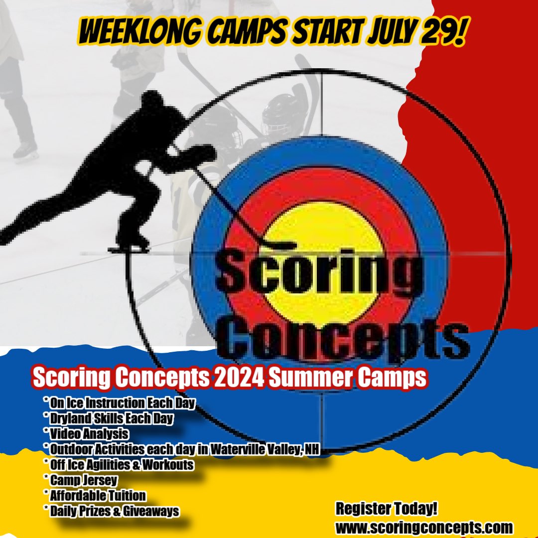 AndrewTrimble7's tweet photo. Weeklong camps start July 29!
Looking forward to a great summer 2024.
For more info- https://t.co/HnPyysa8OW
#summerhockey #hockeycamp #hockey #scoringconcepts https://t.co/FPjRipm2dU