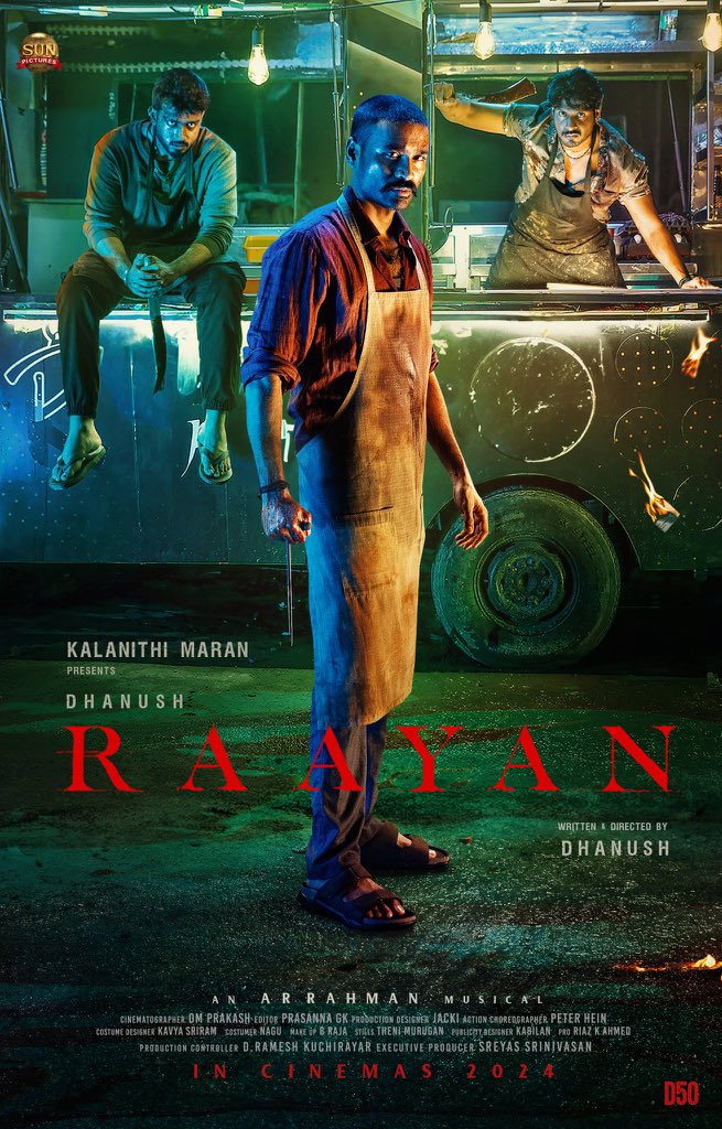 #D50 is #Raayan 🔥 .... Written & Directed by @dhanushkraja Music by @arrahman Releasing in Tamil | Telugu | Hindi #Dhanush