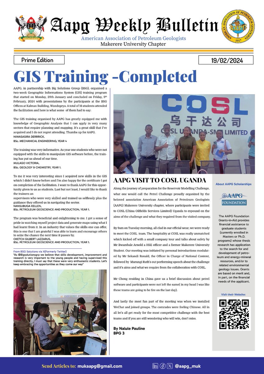 Bigsolutionsgrp's tweet photo. SUCCESSFUL GIS TRAINING @aapg_muk https://t.co/QSqmrdPise