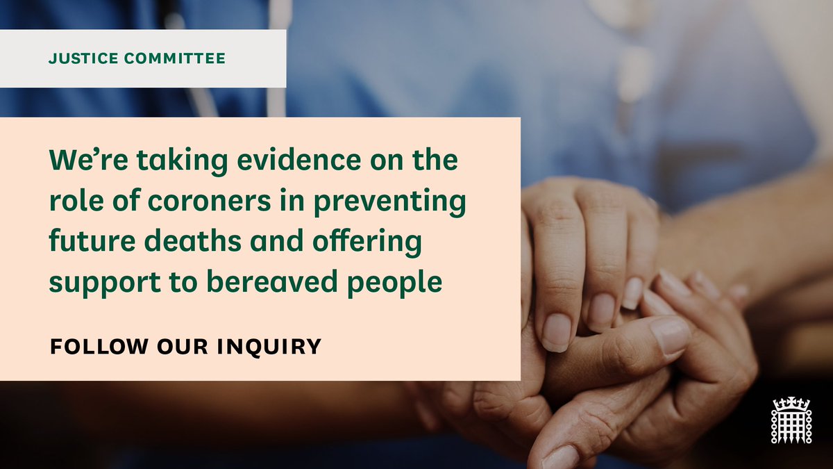 We're taking evidence on Prevention of Future Death reports as part of our Coroner Service inquiry. On Tuesday 20 Feb, we're hearing from: @DebatINQUEST, @INQUEST_ORG @Richards_G_C @OrgCCSS 🔎 Find out more👇committees.parliament.uk/event/20720/fo…