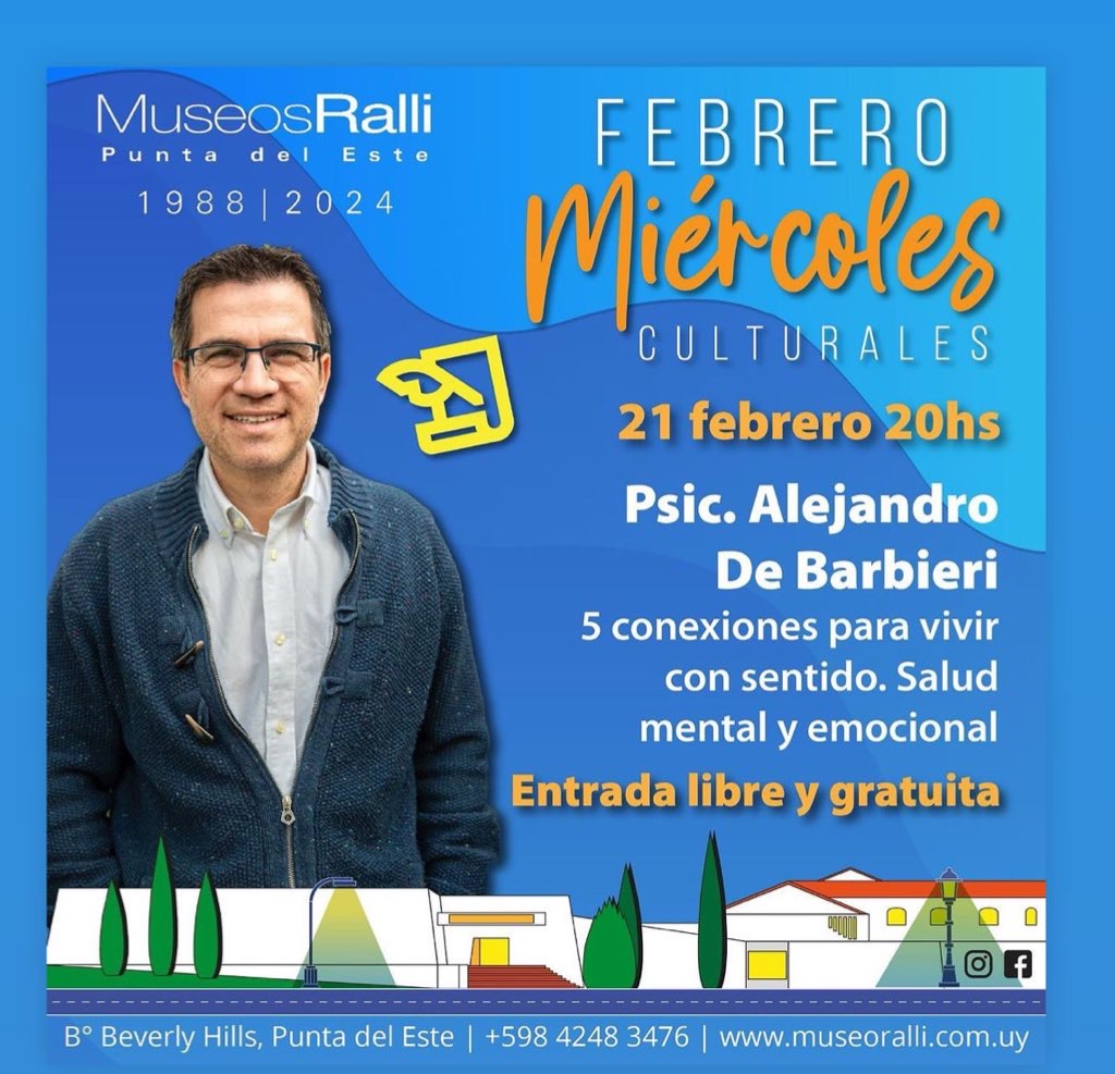 AleDeBarbieri's tweet photo. Este Miércoles charla en Museo Ralli, Punta del Este, Entrada Libre, no hay que anotarse en ningún lado, solo ir, los espero !! https://t.co/9w051eWSDQ
