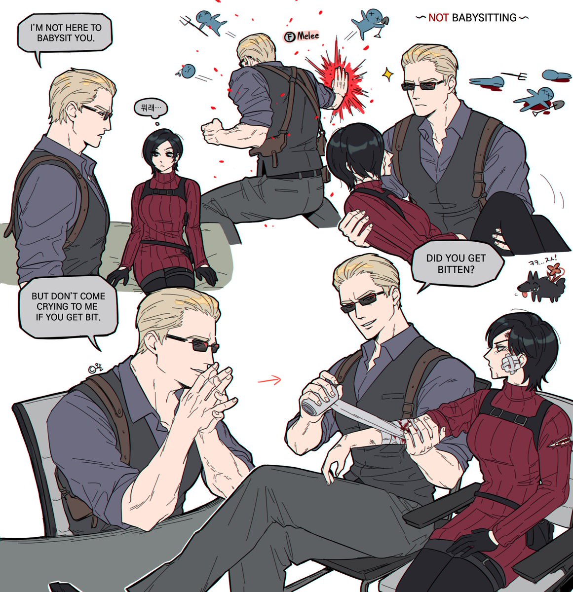 this_isthewal's tweet image. 공식대사 듣고 날조하는 행위 
#AlbertWesker #AdaWong #REBHFun