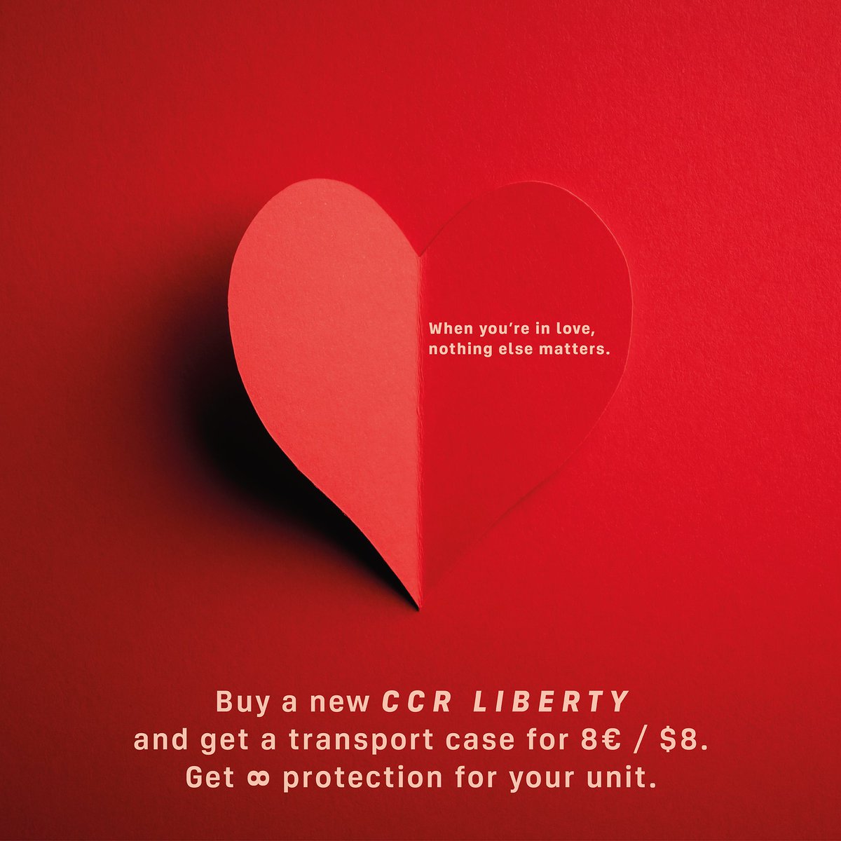 divesoft's tweet image. When you’re in love, nothing else matters.
Buy a new CCR LIBERTY and get a transport case for 8€ / $8.
Get ∞ protection for your unit.
Exclusive offer from 14th February to 14th April 2024.